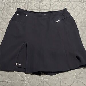 JAIME SADOCK Black Skort with Zipper Detail golf apparel
